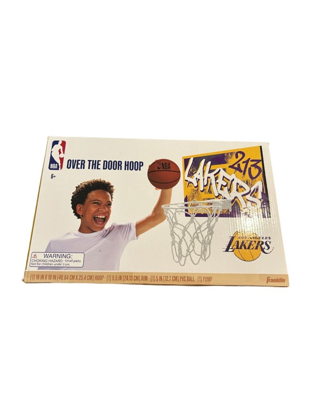 New in box, NBA Los Angeles Lakers Over the Door Mini Basketball Hoop $60